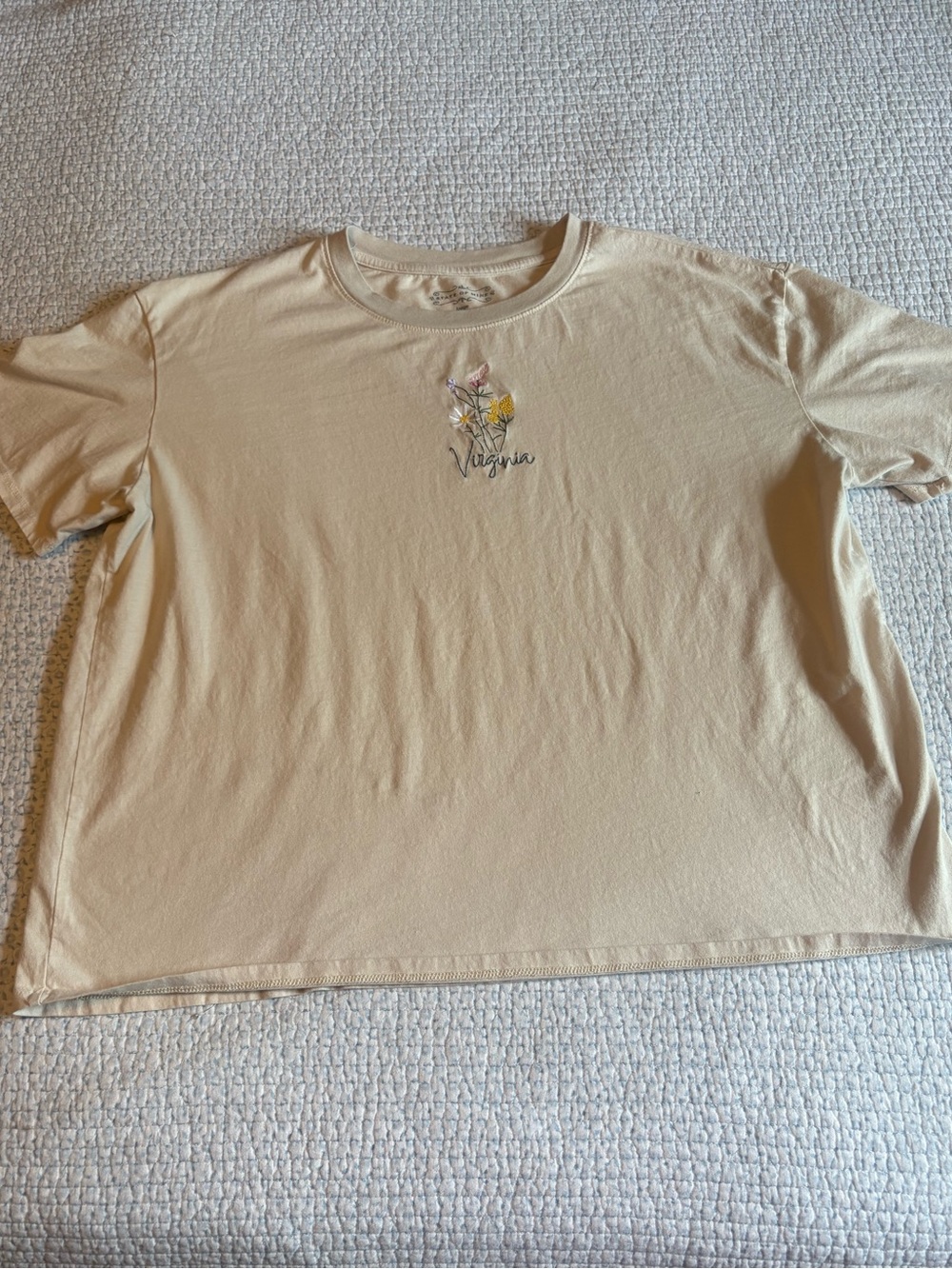 State of Mine Virginia Floral Embroidered T-Shirt